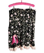 Vintage Rockabilly Skirt With Silk Flower Embellishment And Lace Trim - £19.72 GBP