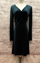 Boden Womens Ellie Velvet Wrap Dress Dark Green Long Sleeve Size 4R JO548 - £51.00 GBP