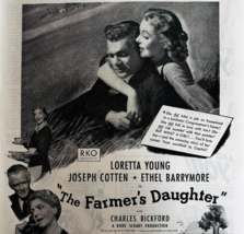 1947 The Farmer&#39;s Daughter Movie Advertisement Loretta Young Film Vintag... - $29.99