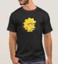 7001 Lisa Simpson Smoking Weed Black T-shirt - $34.60