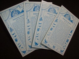 4 Exhibit Horoscope Readings Fortune Teller Cards Bats Cats Witches Art April - $25.20