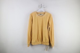 Deadstock Vintage 70s Streetwear Womens Large Blank Velour Crewneck Sweater USA - £54.77 GBP