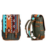 Western Handwoven Saddle Blanket Distressed Leather Bag for Women 18SKB15 - $220.86 CAD