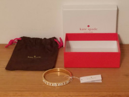 Kate Spade White Spot The Spade Rhinestone Bangle Bracelet, Bag &amp; Box (New) - £39.11 GBP