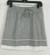 Maurices Womens Skirt Stretch Waist A-Line pinstripes Lace hem Size XS - £8.95 GBP