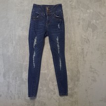 Wax Jean Butt, I Love You Womens  Skinny Jeans Sz 1/25 Blue Dark Wash Distressed - $14.45