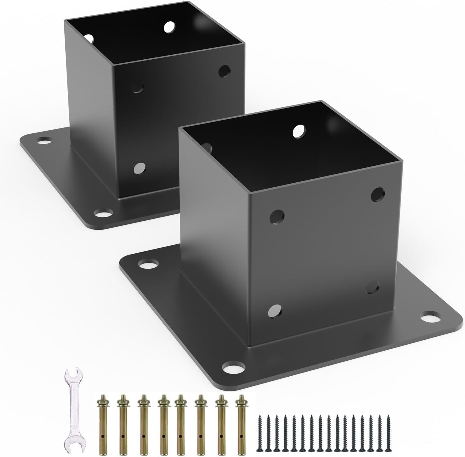 4X4 Post Base, Deck Post Brackets Powder Coated, Inner Size 3.5&quot;X3.5&quot;,, ... - $44.99