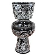 Mexican Toilet ELONGATED Comfort Height Hand Painted - Acapulco Negro - - $1,399.00