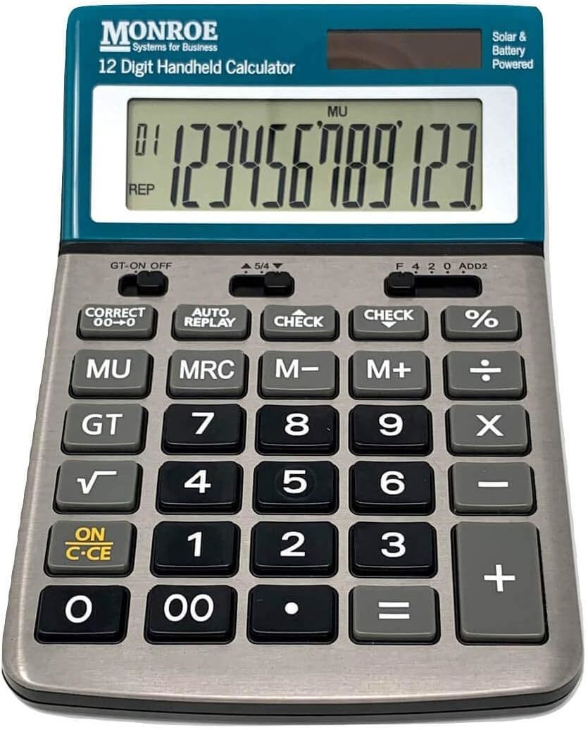 Monroe Handheld 12-Digit Paperless Calculator With Check And Correct - $39.99