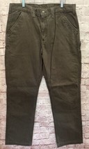 CARHARTT Pants Mens 38x34(33) Relaxed Fit Cotton Twill B324 DFE Green - £35.31 GBP