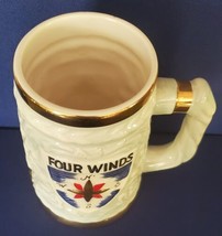 Vintage Hickok Four Winds Beer Stein Mug Made in Japan White Gold 5 1/4&quot; - $375.42 MXN