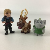 Disney Frozen Deluxe Figures Toppers 3pc Lot Kristoff Sven Rock Troll Toys - £11.43 GBP