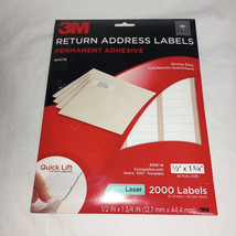 3M Return Address Labels, 1/2&quot; x 1-3/4&quot;, white, 3100-Q, 2000 count, 25 S... - $8.09