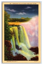 Horseshoe Falls at Night Niagara Falls NY New York UNP Linen Postcard T20 - £1.51 GBP