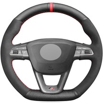 Black Suede Car Steering Wheel Cover For Seat Leon Cupra R Leon St Cupra Leon St - £29.27 GBP