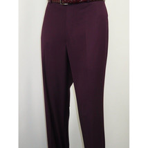 Men BERRAGAMO 3pc Suit Vested Plain front Pants Side Vents Formal A6732 Burgundy image 13