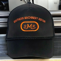 Vtg Southern Machinery Repair Embroidered TN Black Orange OC Cap Hat Snapback - £6.34 GBP