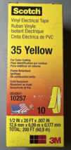 Scotch Vinyl Color Coding Electrical Tape YELLOW 35, 1/2 in x 20 ft, 10 ... - $23.75