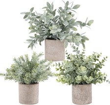 Der Rose 3 Pack Mini Potted Artificial Plastic Eucalyptus Plants For Hom... - $708.48 MXN