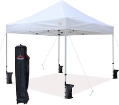UNIQUECANOPY 10&#39;x10&#39; Ez Pop Up Canopy Tent Commercial Instant, 10x10 FT White - £204.62 GBP