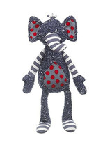 16 in Tweedles Elephant Lovey Ganz H12923 Floppy Gray Stripes Dots Plush Toy  - £10.95 GBP