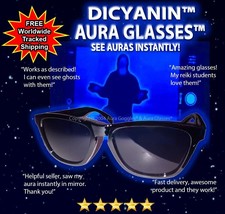 Official Dicyanin Aura Glasses Spirit Hunting Ghost Uv Wicca Flashlight Psychic - $50.64
