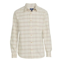 George Men&#39;s Corduroy Shirt with Long Sleeves, Size M (38-40) Ivory Plaid - $16.82