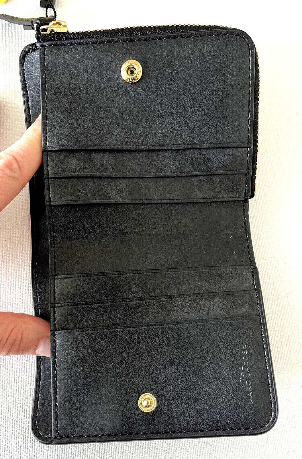 New Marc Jacobs Marc Jacobs Compact Bifold Wallet Pebble Leather Black Item image 4