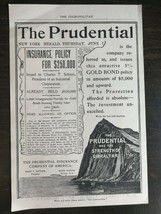 Vintage 1900 The Prudential Insurance Rock of Gibraltar Original Ad 1021 - $6.64
