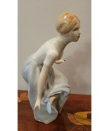 RARE Royal Dux Art Deco Porcelain Figurine Girl Adjusting Her Shoe - £67.74 GBP