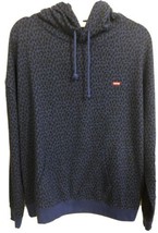 Bnwts Levi&#39;s Womens Blue Leopard Print Hoodie Sweatshirt Top Plus 1X - £31.72 GBP