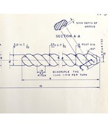 1948 Railroad Bangor Aroostook Washer Head Timber Spike Blueprint H9 DWDD14 - $101.24