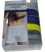 Calvin Klein Men&#39;s 3 pack Yellow Blue Logo Underwear Boxer Briefs Cotton... - £27.31 GBP