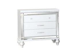 White Wood Mirrored Nightstand - $435.99