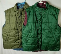 2 John Weitz Outdoors Men Quilted winter Weather Zip Snap Button Vest Lot Of 2 - £39.82 GBP