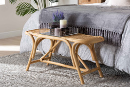 Darcy Natural Brown Rattan Accent Bench - $212.00