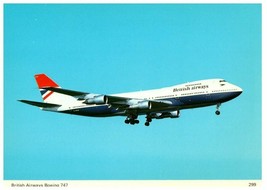 British Airways Boeing 747 in Flight Charles Skilton Postcard - $9.85