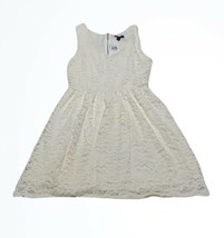 Aqua Cream Floral Lace Light Cream Detailed A Line Dress Size Large - £34.17 GBP