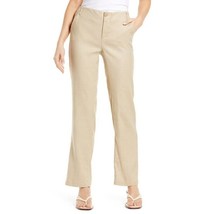 NWT Womens Size 14 14x31 1/2 NYDJ Marilyn Beige Linen Blend Trouser Pants NEW - $39.19