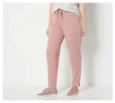 Cuddl Duds Comfortwear Regular Length Slim Pants- Mink Taupe Heather, Medium - $18.69