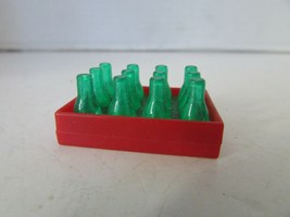 VTG  BUDDY L CASE OF SODA GREEN SODA POP BOTTLES IN RED CASE 1.5&quot;L JAPAN H2 - $4.60