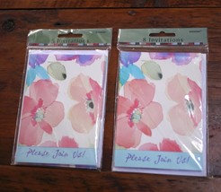 Lot of 16 NEW NIB ‘Poppy Collage’ Floral Party Shower Invite Cards + Envelopes - £11.94 GBP
