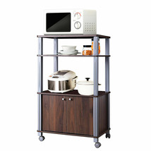 Bakers Rack Microwave Stand Rolling Storage Cart Multi-functional Displa... - £74.25 GBP