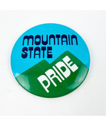 Vintage West Virginia Pin Button Mountain State Pride 2” Blue Green - $15.07 CAD