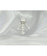 Simulated Diamond Stone Unique Pendant, 925 Sterling Silver Necklace Jew... - $1,023.00 MXN