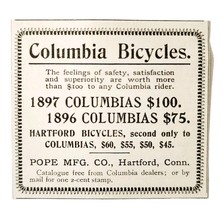 Columbia Bicycle Pope Manufacturing 1897 Advertisement Victorian Bikes A... - $372.61 MXN