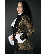 Black Gold Brocade Gothic Victorian Jacket Steampunk Short Pirate Prince... - £96.43 GBP