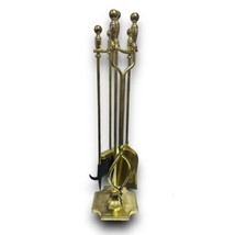 Uniflame F2191 5 Pc Polished Brass Fire set Includes Stand, Poker, Brush - $98.99