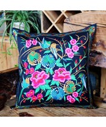 Embroidery Cushion Cover Pillow Case Vintage Flower Pattern P6 - £15.79 GBP
