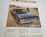 Chrysler New Yorker Make Your Move to &#39;68 Vintage Print Ad 1967 - £8.74 GBP